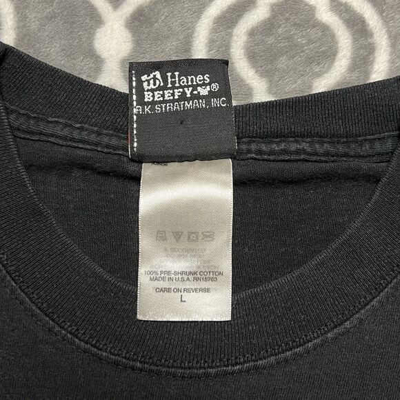 VTG Harley Davidson Y2K Mens L Black Shirt Myrtle Beach 2000 Group Therapy USA - Picture 9 of 11